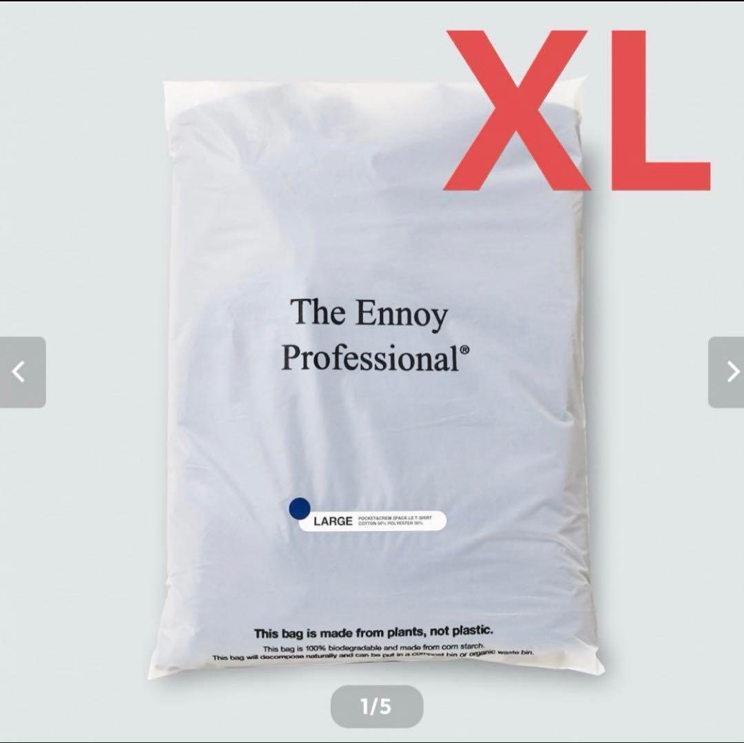 ENNOY POCKET & CREW 2PACK LS T-SHIRTS 紺