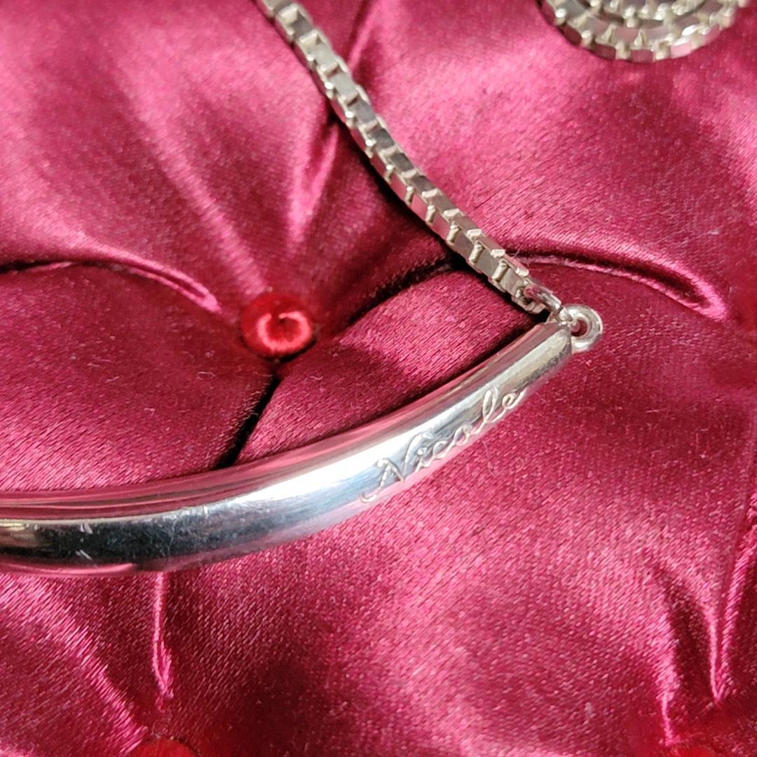 ビンテージ 滑らかな弧を描くフロントバーのシルバーネックレス シルバー925