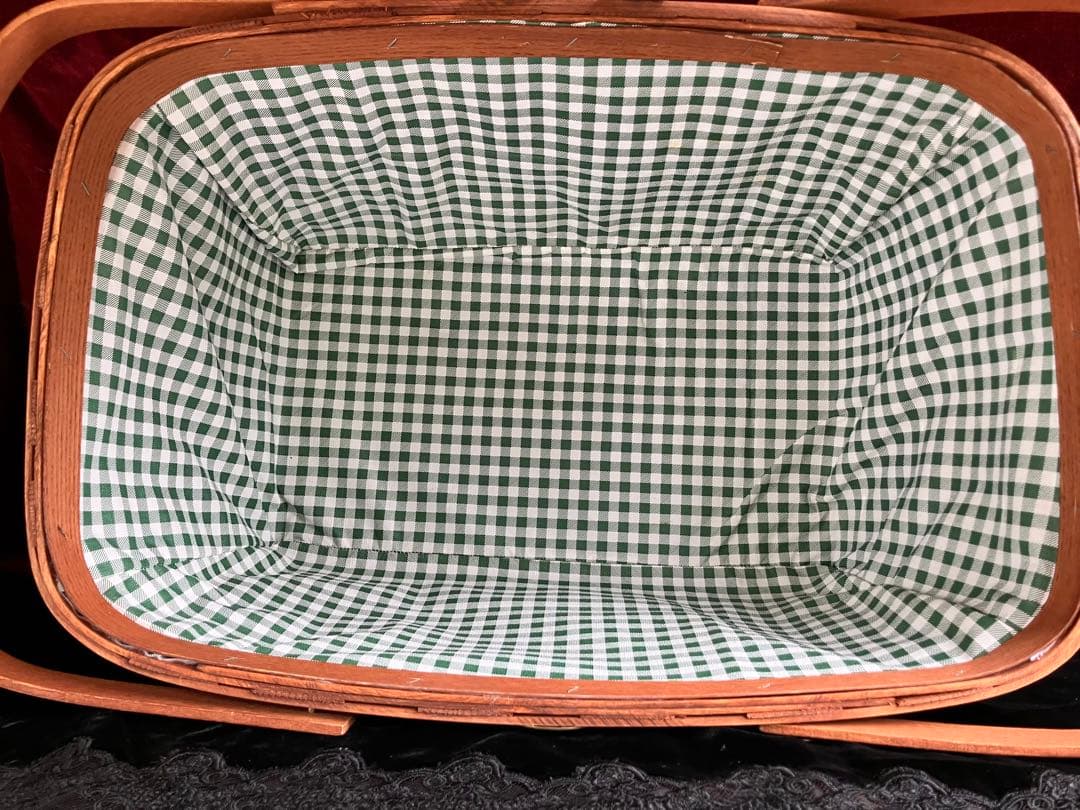PETERBORO社 ピーターボロ ピクニックバスケット蓋付き ギンガムチェック