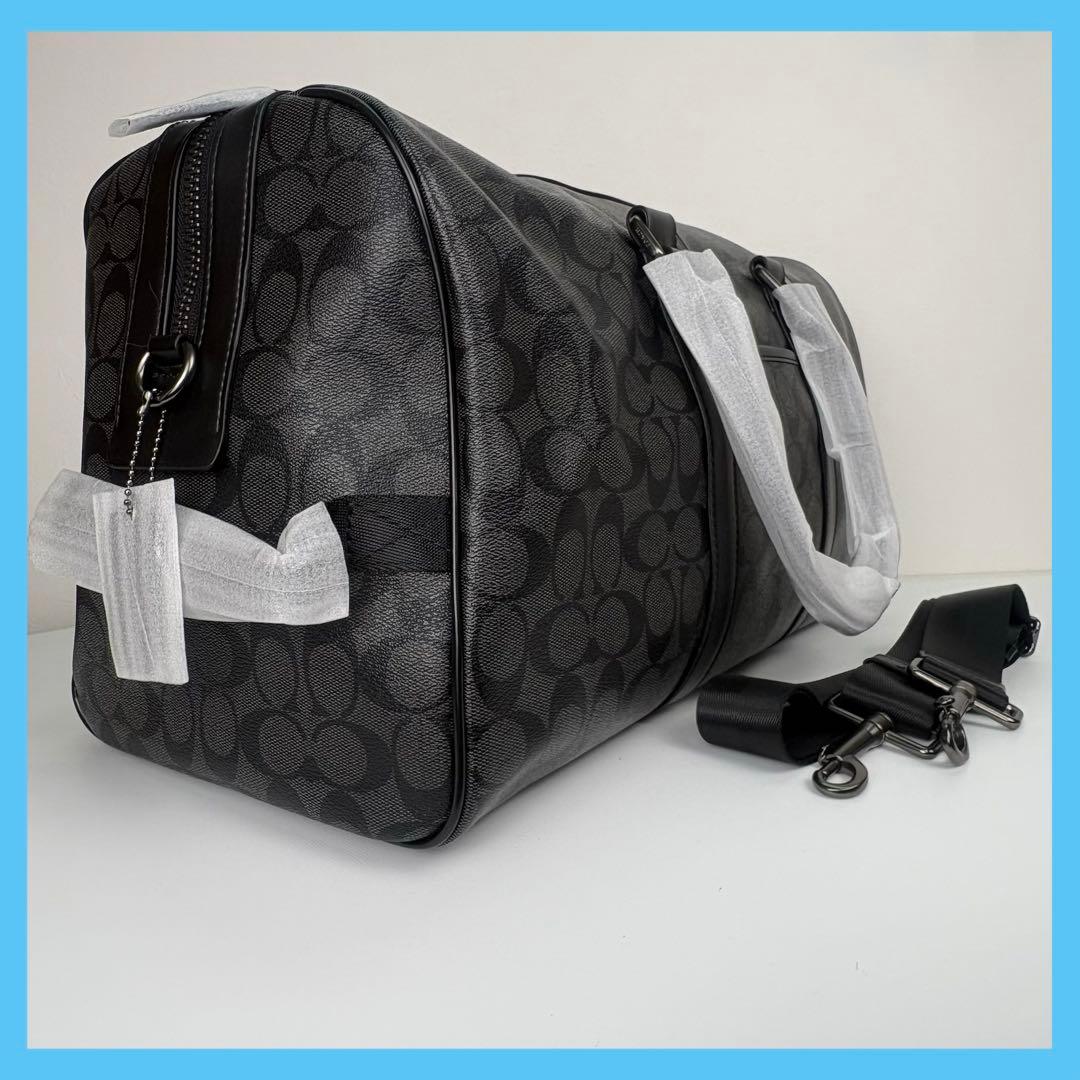 【COACH】 タグ有り ボストン バッグ ショルダーストラップ付き ブラック