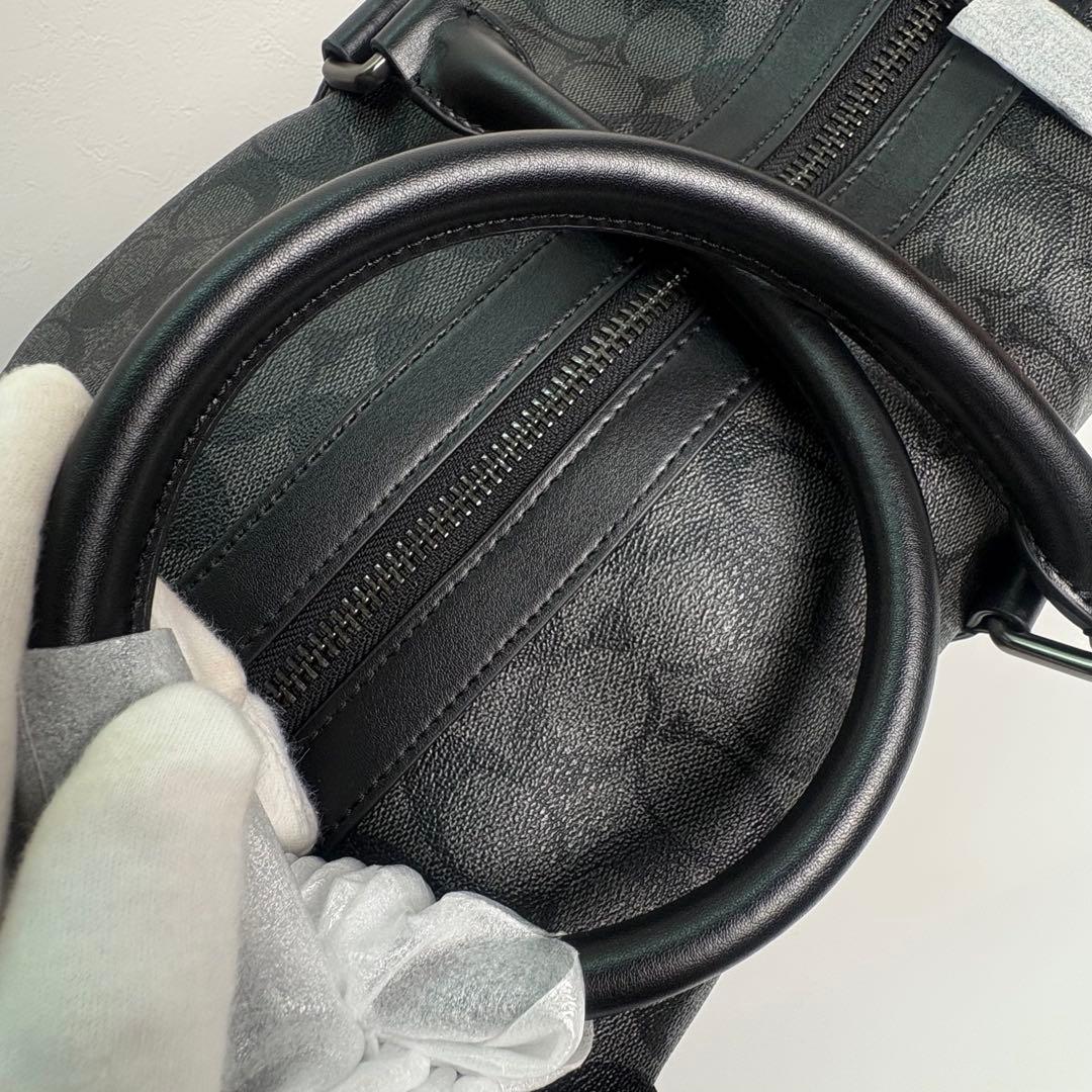 【COACH】 タグ有り ボストン バッグ ショルダーストラップ付き ブラック