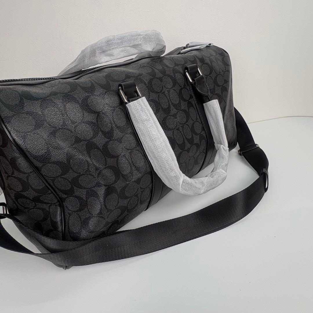 【COACH】 タグ有り ボストン バッグ ショルダーストラップ付き ブラック