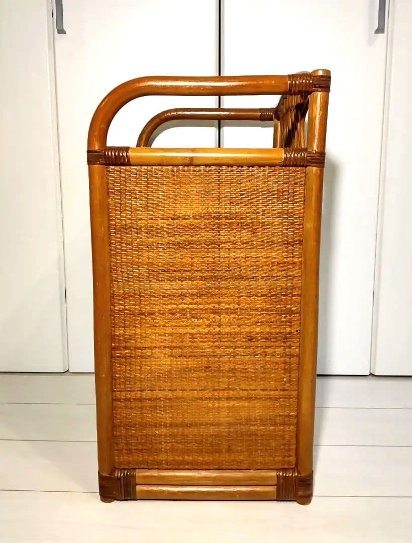 飴色家具 ラタン チェスト　飾り棚　藤　昭和レトロ　ジャパンビンテージ　引出し