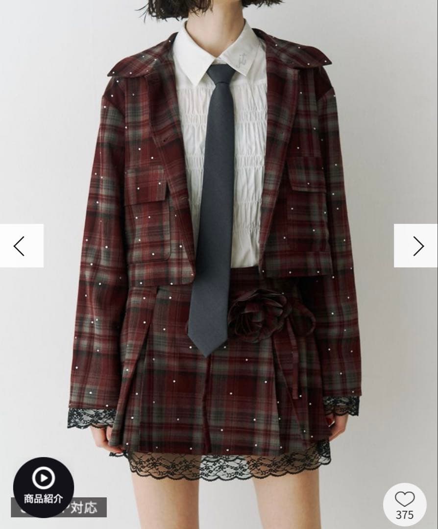 jouetie ローズモチーフミニスカパン スカート レッド