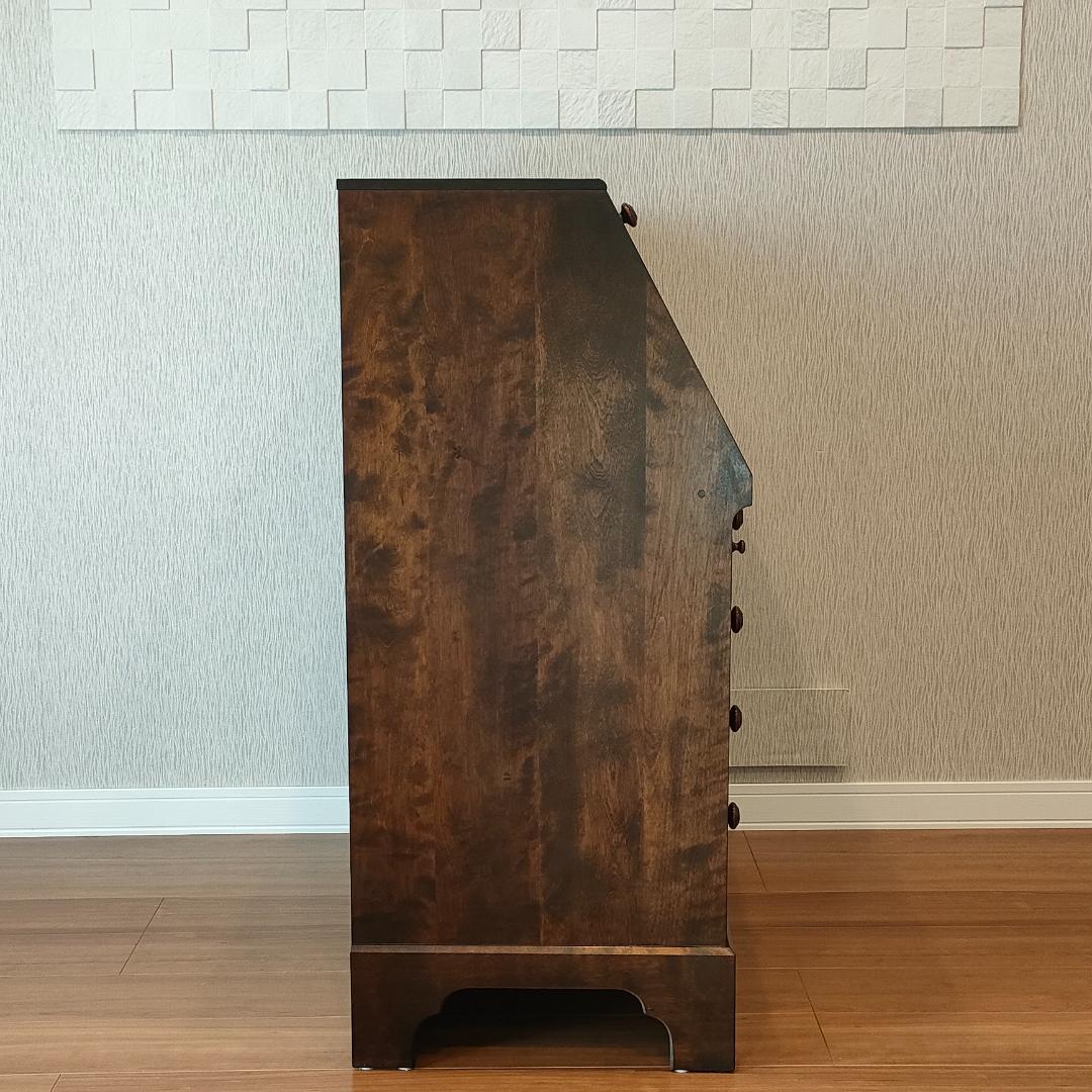 北海道民芸　ライディングビュロー　デスク　樺材　コンセント付き