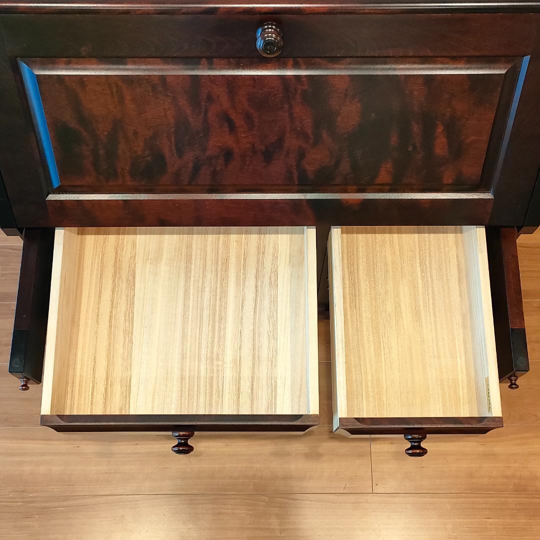 北海道民芸　ライディングビュロー　デスク　樺材　コンセント付き