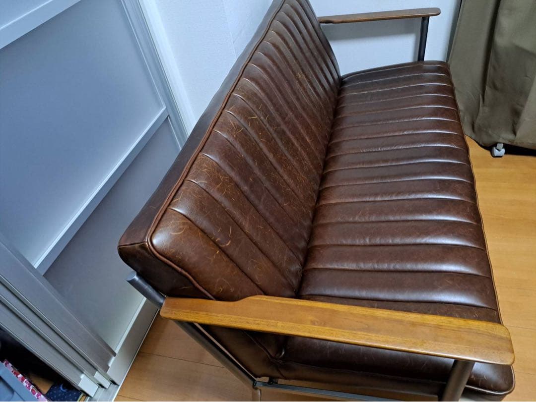 【ドライ】ブラウン3人掛けソファ