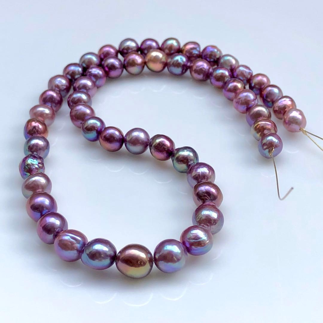 土下座チョコレートバロックパール　マルチカラー ネックレス連材BEN782