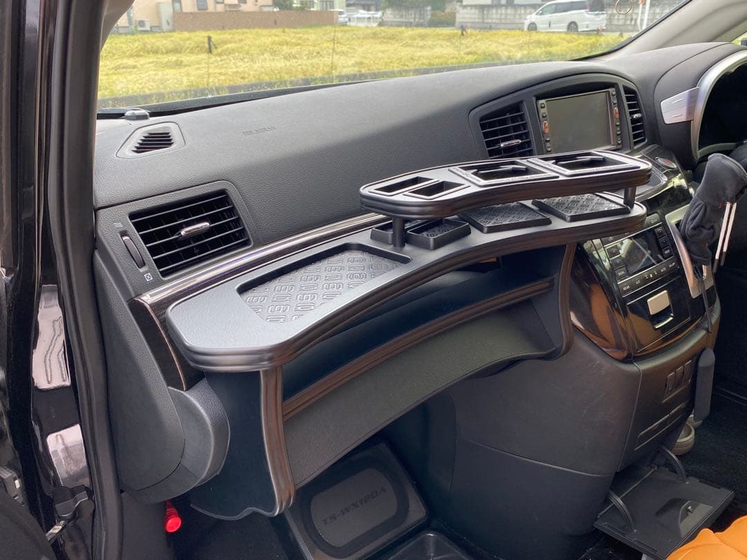 【超美品】E52エルグランド GARSON フロントテーブル マットブラック