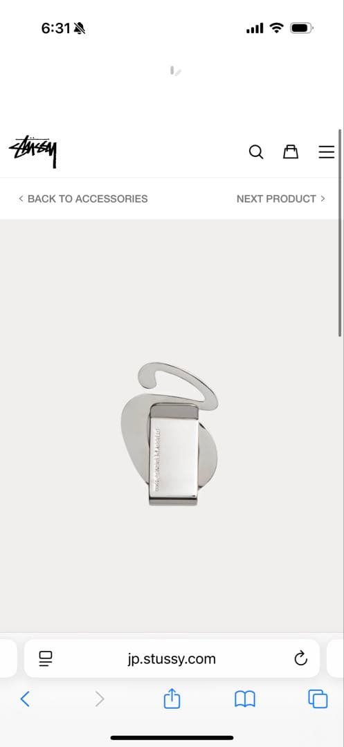 小物 Stussy Honolulu SWIRLY S MONEY CLIP