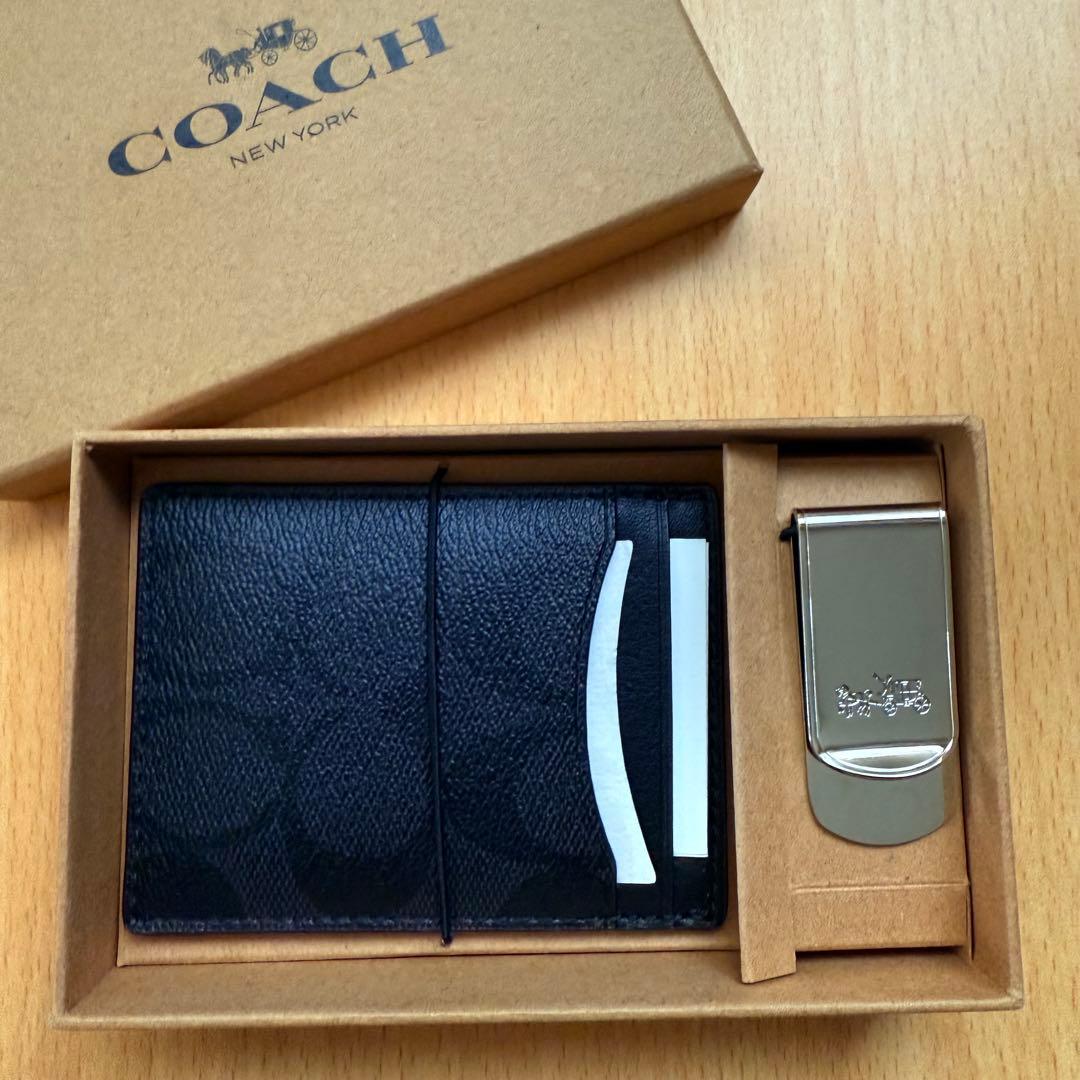 pipe　COACH ブラック カードケース マネークリップ セット