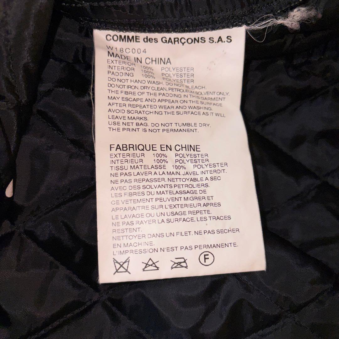 コムコム　コムデギャルソン　中綿コート　ブラック　ドット