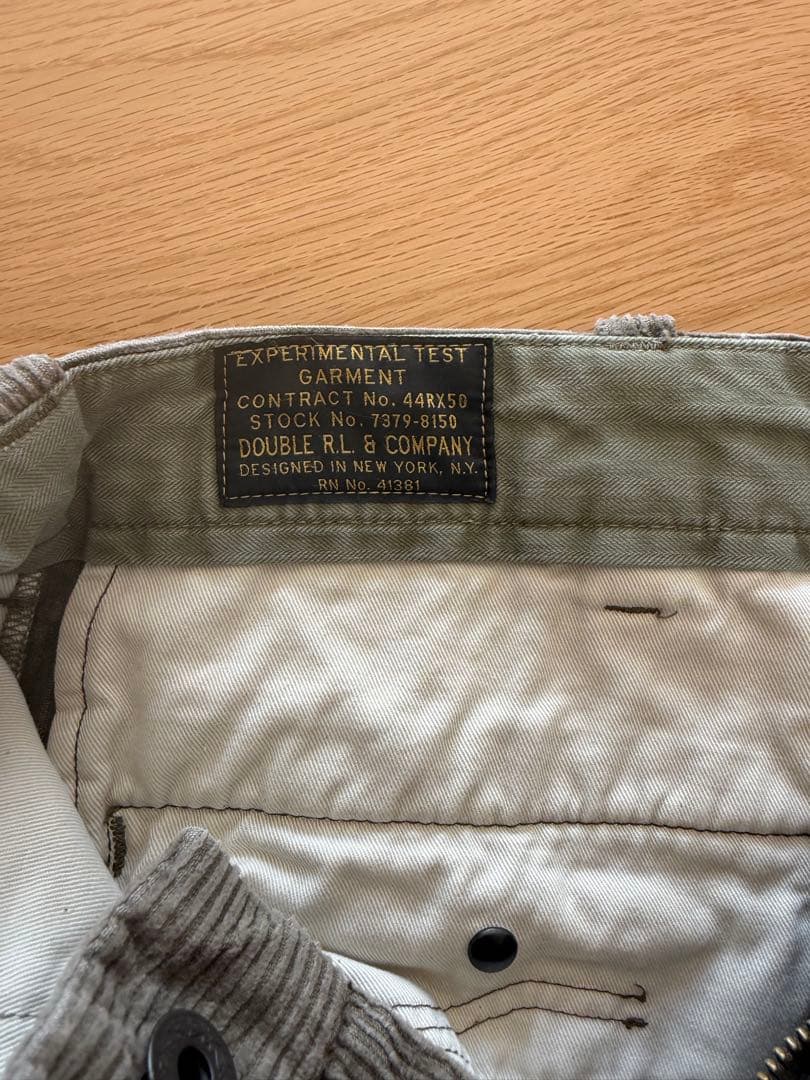 【美品】ＲＲＬプリーテッドコーデュロイパンツ サイズ　サイズ３４✖️３２