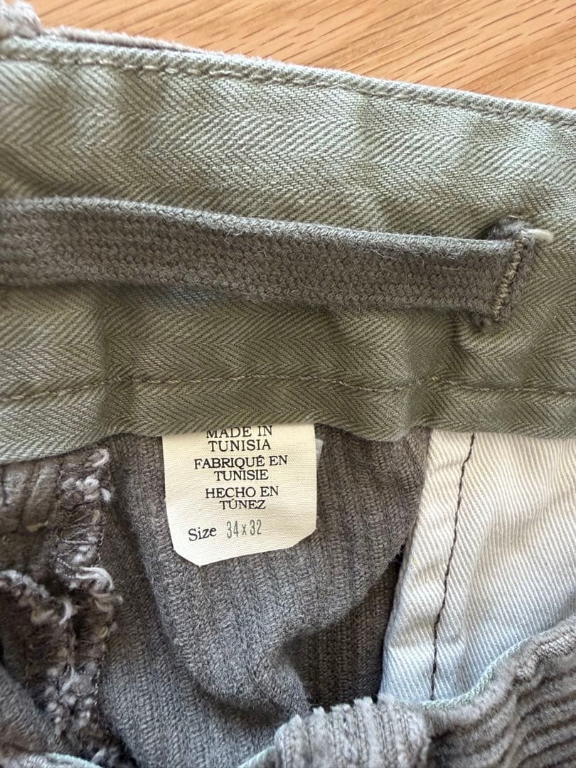 【美品】ＲＲＬプリーテッドコーデュロイパンツ サイズ　サイズ３４✖️３２