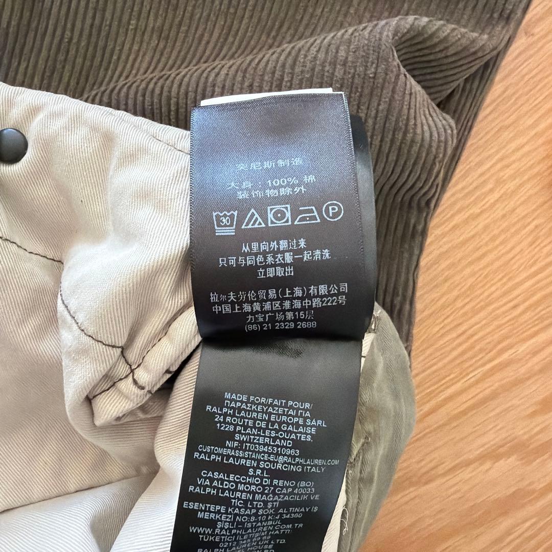 【美品】ＲＲＬプリーテッドコーデュロイパンツ サイズ　サイズ３４✖️３２