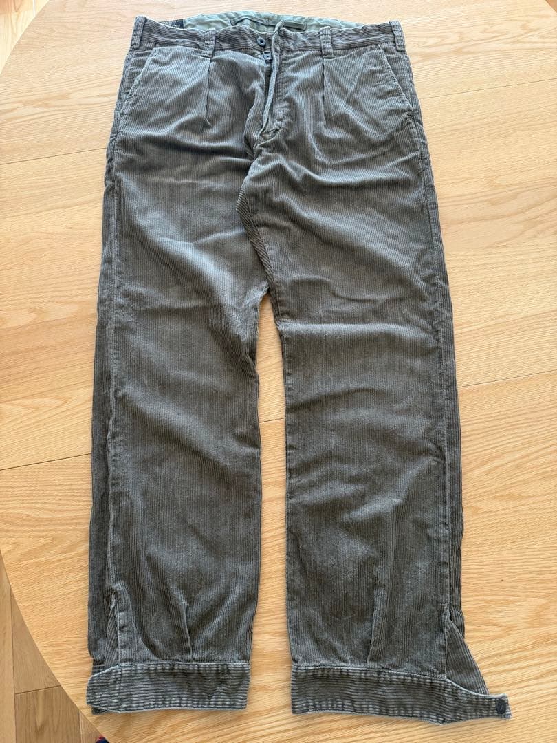 【美品】ＲＲＬプリーテッドコーデュロイパンツ サイズ　サイズ３４✖️３２