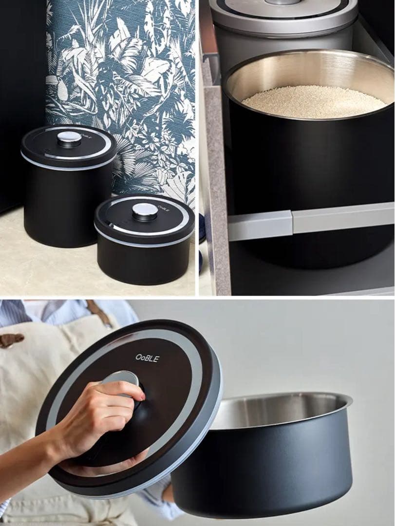 【新品】真空保存容器「OoBLE black」（ミニ）