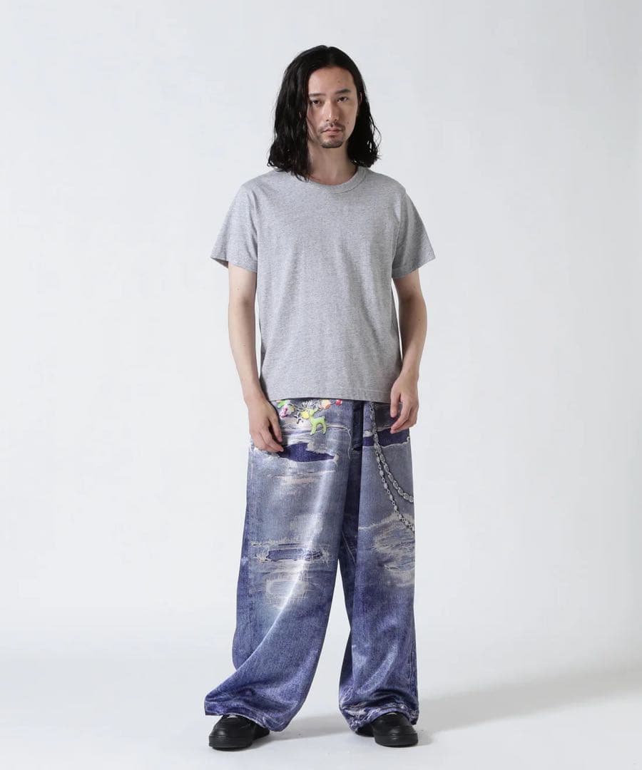 TATA FLASH × DENIM PRINT WIDE PANTS