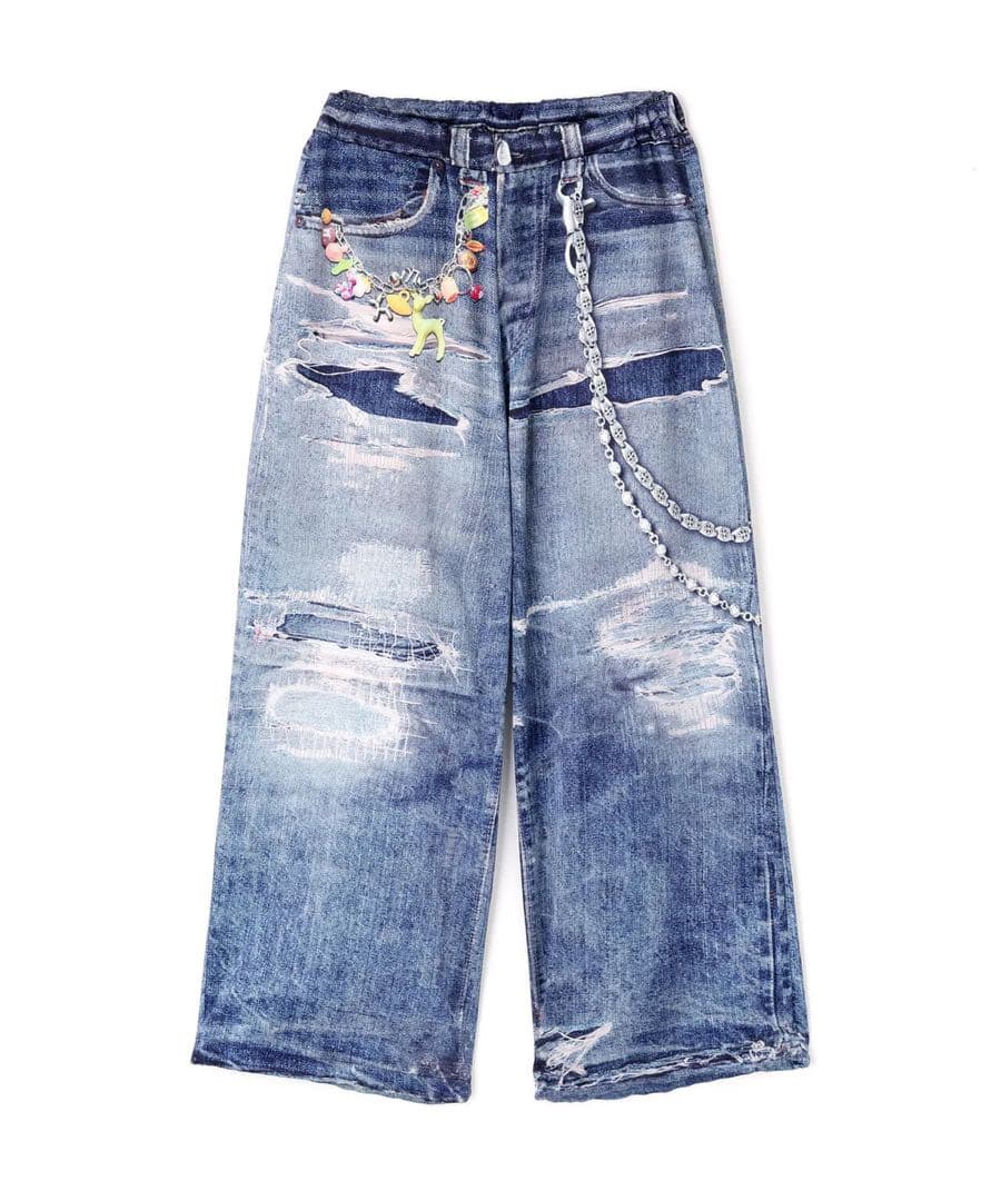 TATA FLASH × DENIM PRINT WIDE PANTS