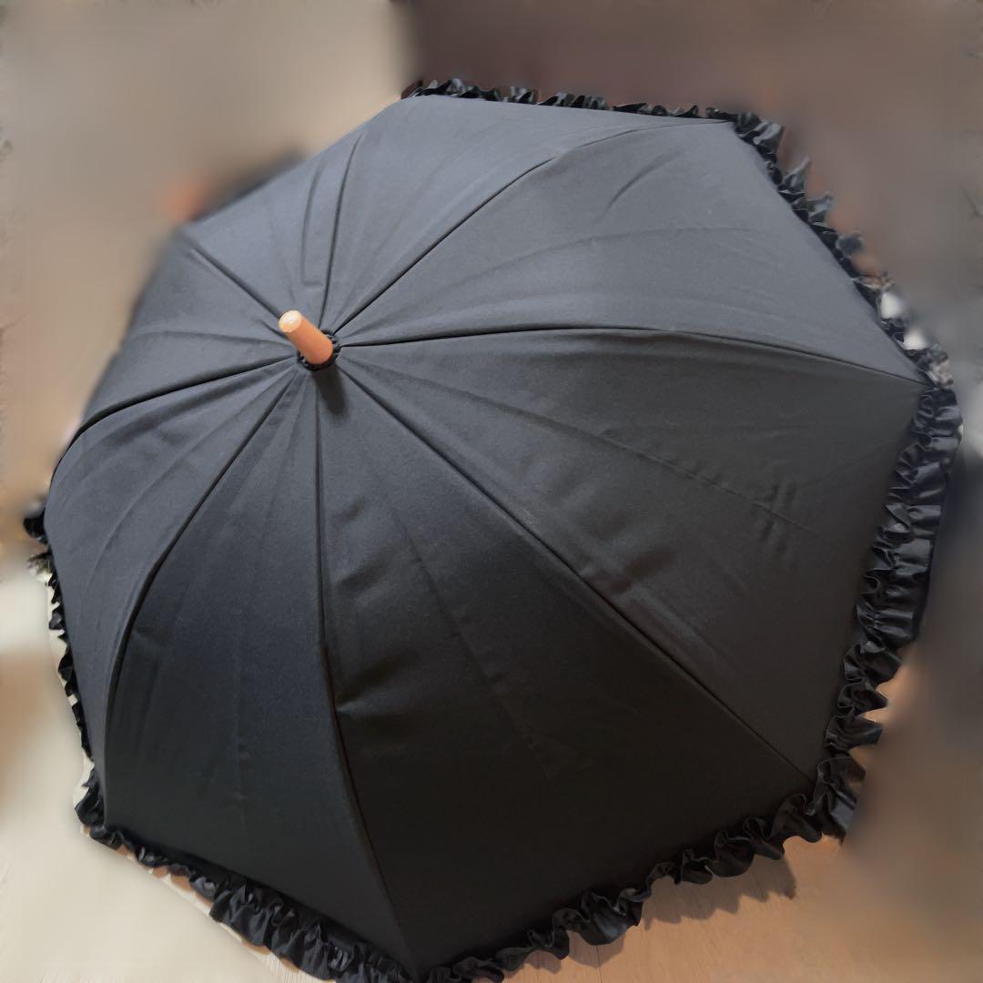 【最終値下げ】サンバリア 100⭐︎長傘Sサイズ フリル(ブラック)