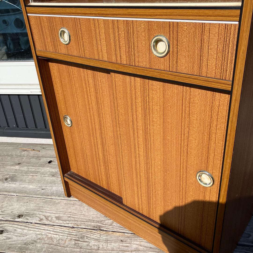 昭和レトロ 古家具 木製 食器棚 カップボード サイドボード 飾り棚