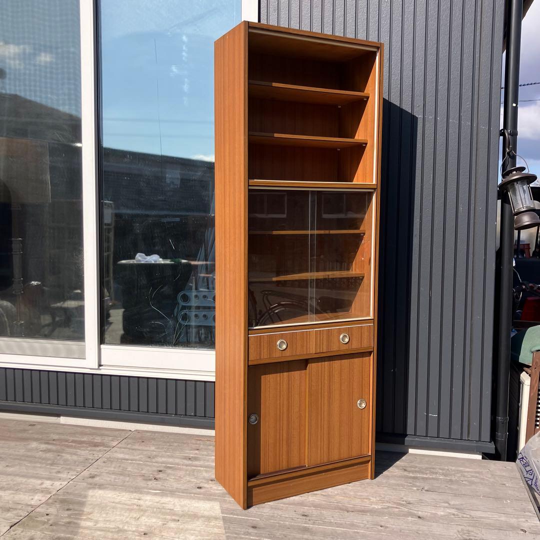 昭和レトロ 古家具 木製 食器棚 カップボード サイドボード 飾り棚