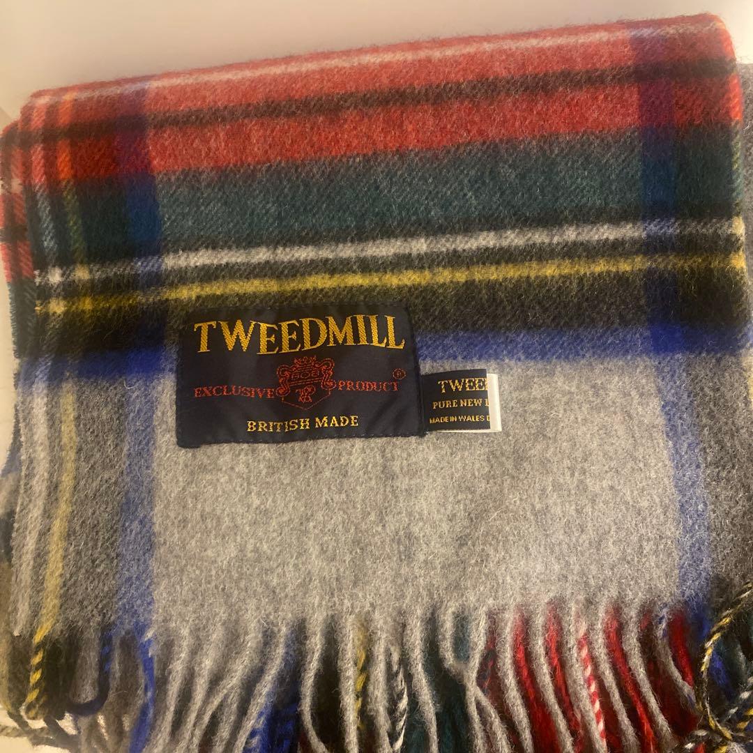 TWEED MILL ツイードミルストールマフラー チェック柄 48x190cm