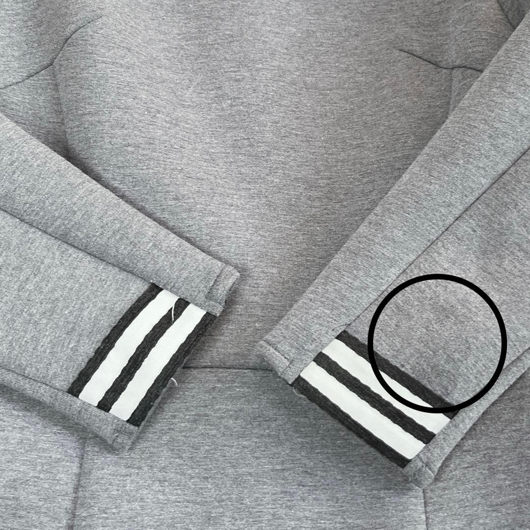 ボーダーズアットバルコニー　肩パール　ラウンドミディワンピース　グレー　36