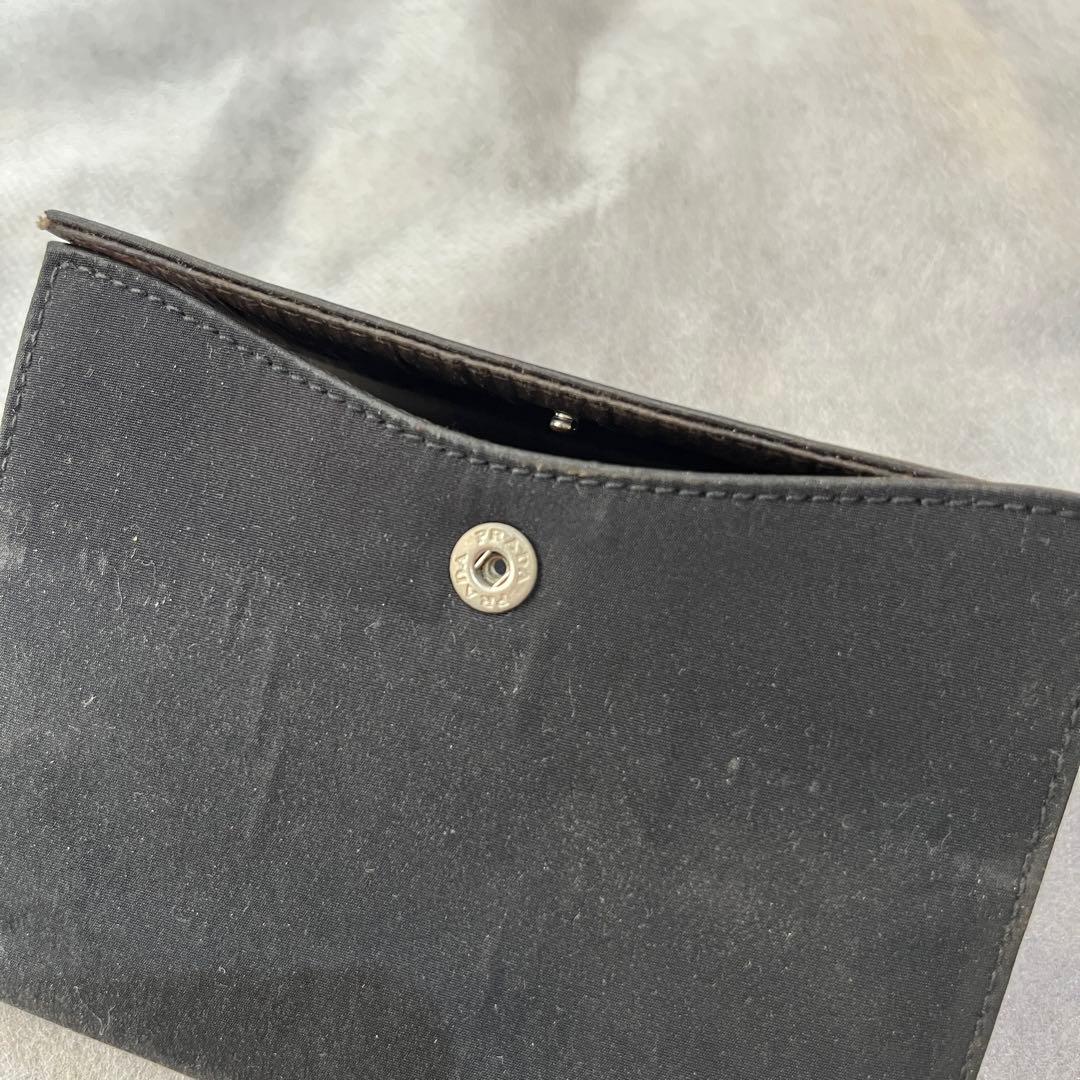 prada sport プラダスポーツ 三つ折り財布 黒 レザー ナイロン