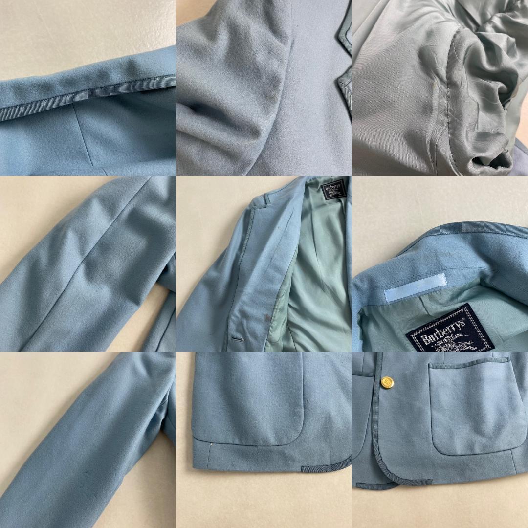 バーバリーズ テーラードジャケット BURBERRY ブレザー 金ボタン 水色