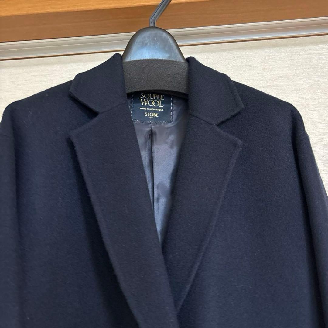 【新品未使用】SLOBE IENA ダブルフェイスチェスターコート36 ネイビー