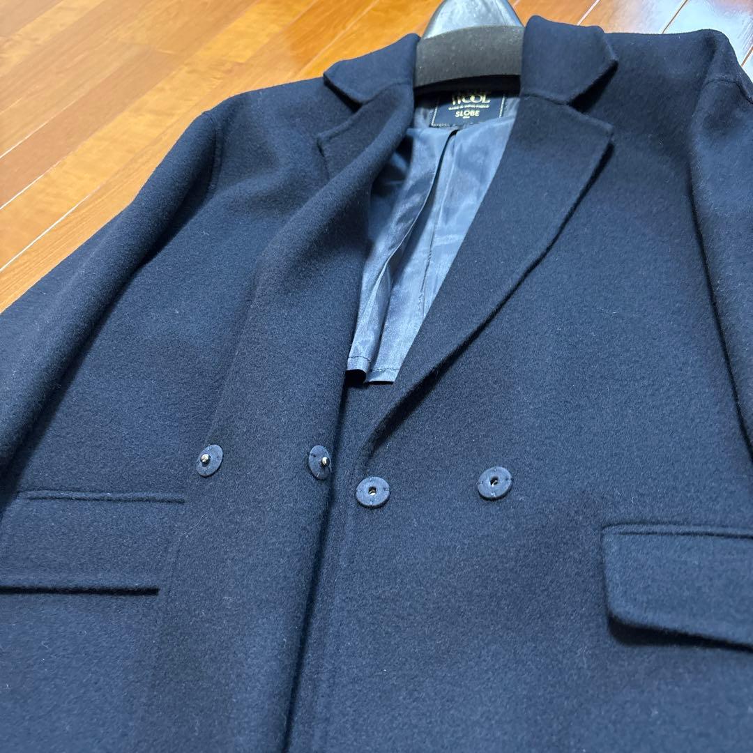 【新品未使用】SLOBE IENA ダブルフェイスチェスターコート36 ネイビー