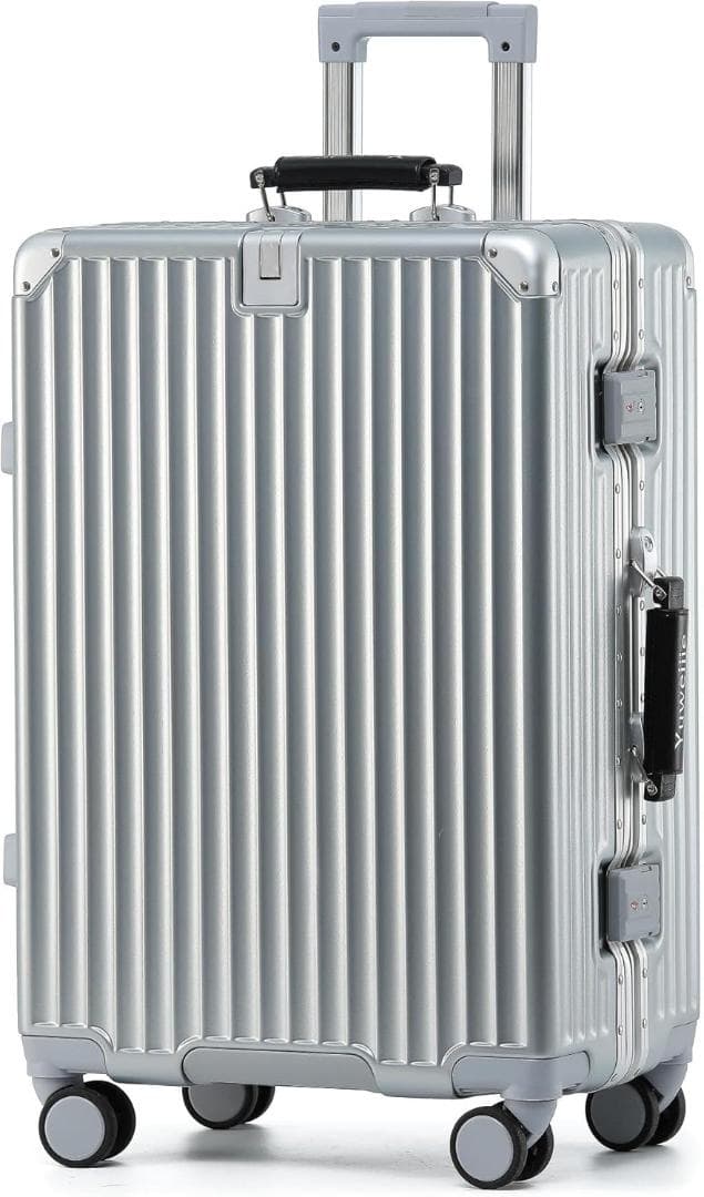 キャリーケース　スーツケース　大容量　シルバー 軽量　おしゃれ　TSA　М