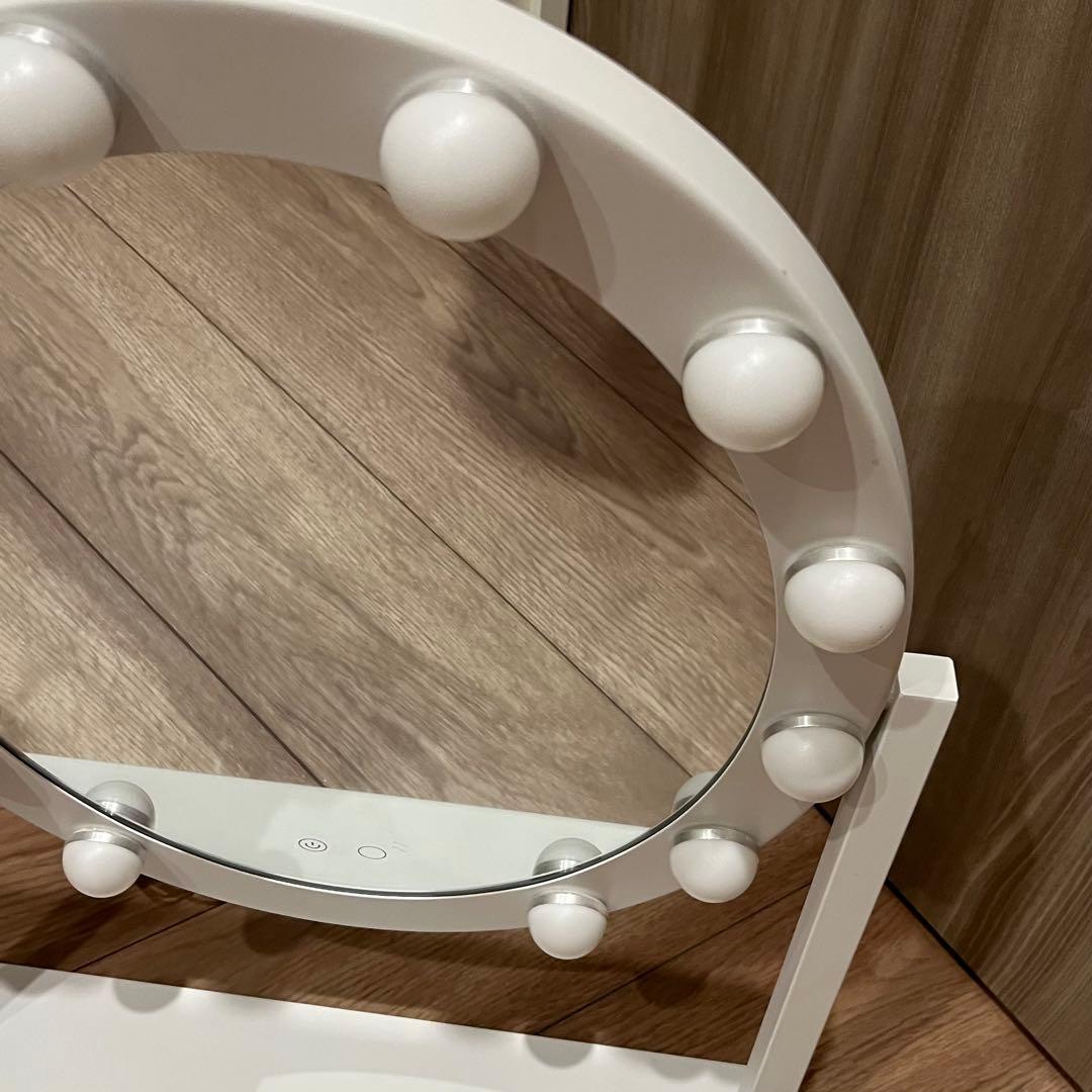 Francfranc フッツェハリウッドミラーラウンドLホワイト【女優ミラー】