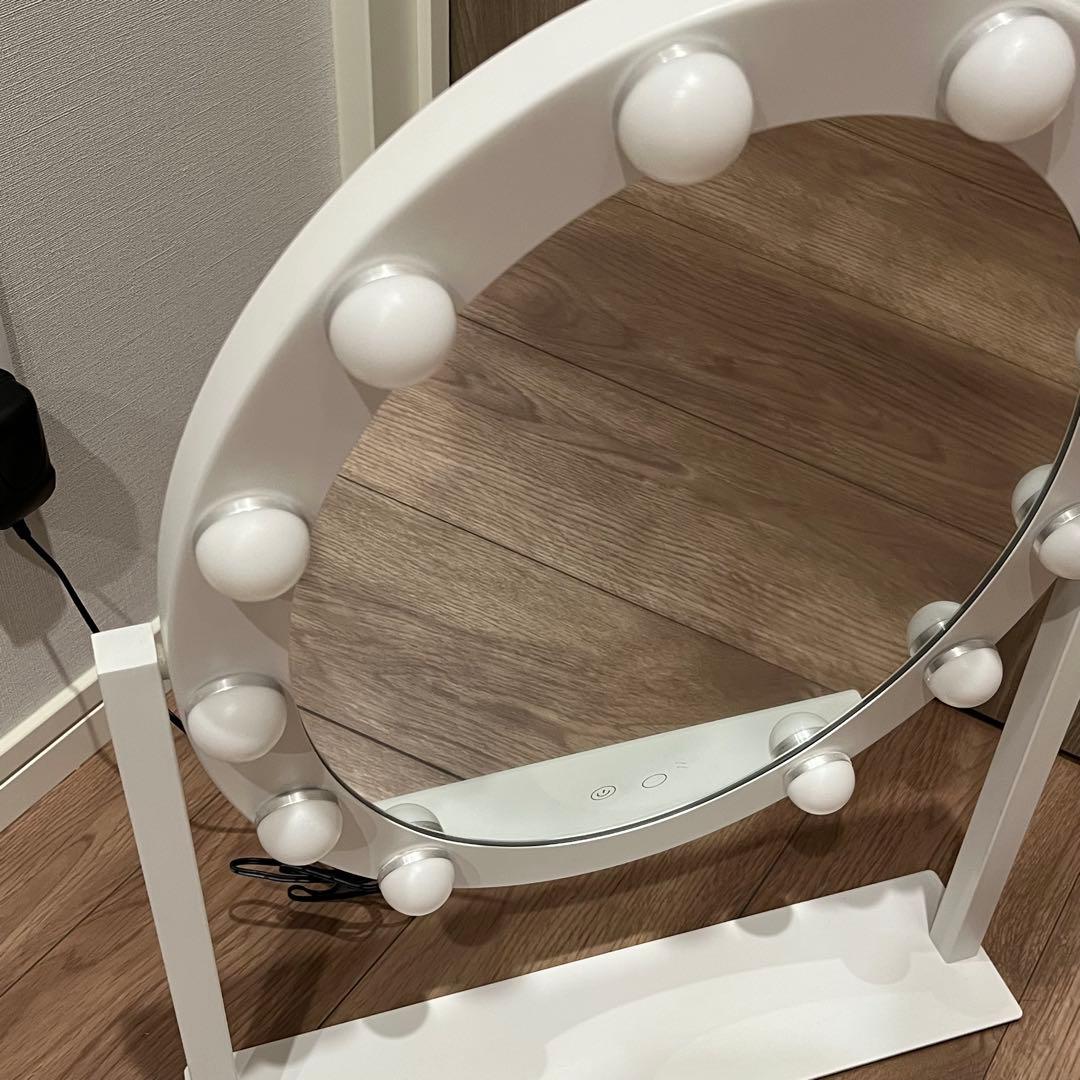 Francfranc フッツェハリウッドミラーラウンドLホワイト【女優ミラー】