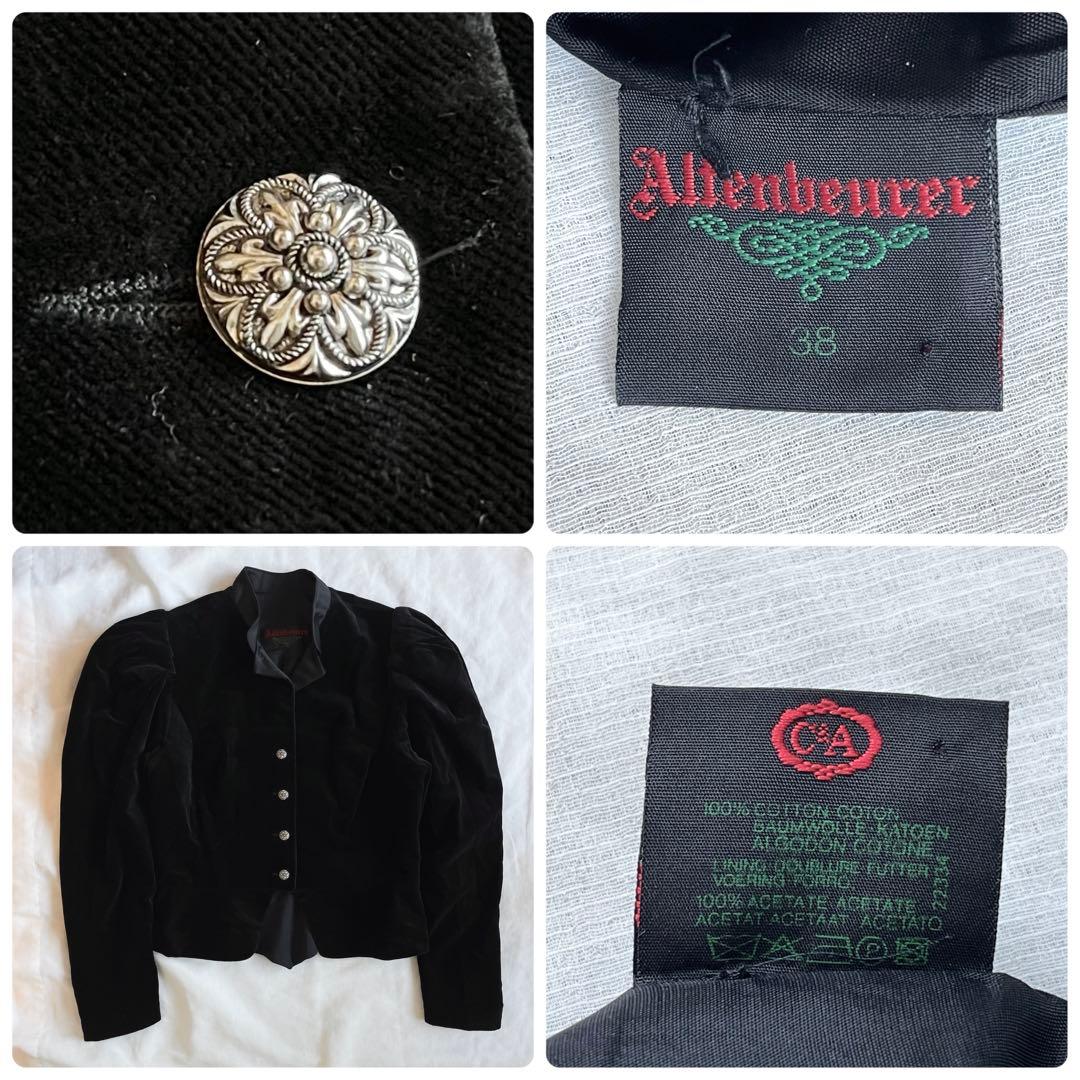 mi ヨーロッパ製ヴィンテージ パフショルダー ベロアチロルジャケット