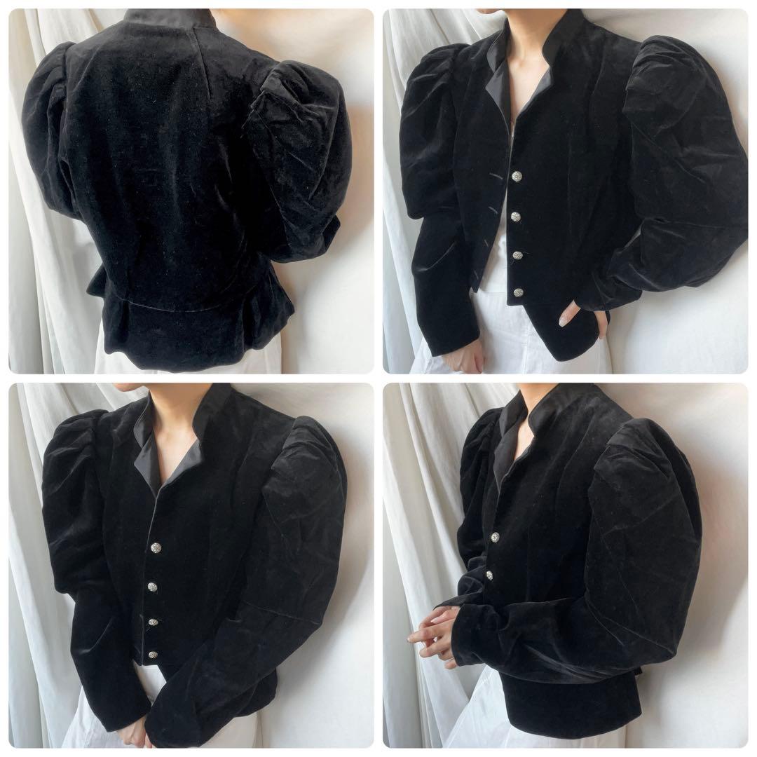 mi ヨーロッパ製ヴィンテージ パフショルダー ベロアチロルジャケット