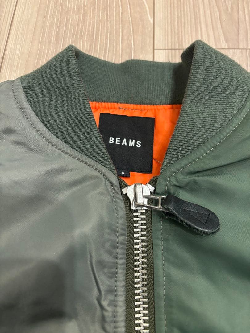 【美品】BEAMS MA-1 フライトジャケット オリーブグリーン　ビームス