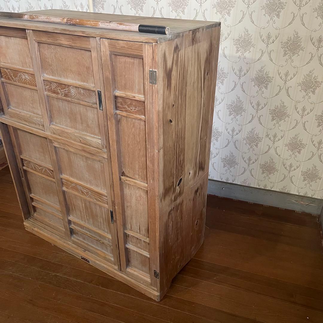 【アンティーク】木製 棚 チェスト 下駄箱 飾り棚 戸棚 古民家 古家具 古道具