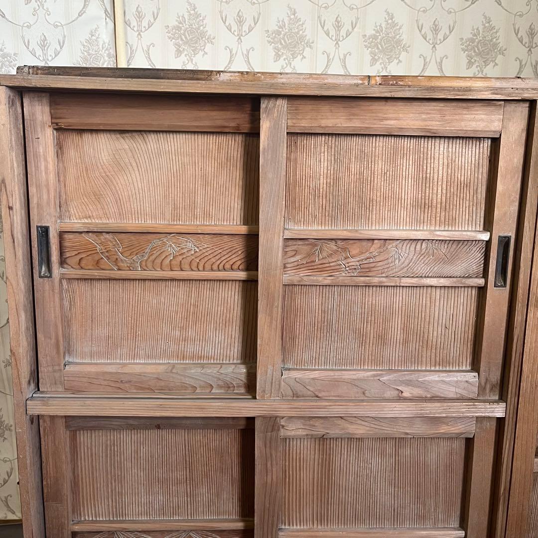 【アンティーク】木製 棚 チェスト 下駄箱 飾り棚 戸棚 古民家 古家具 古道具
