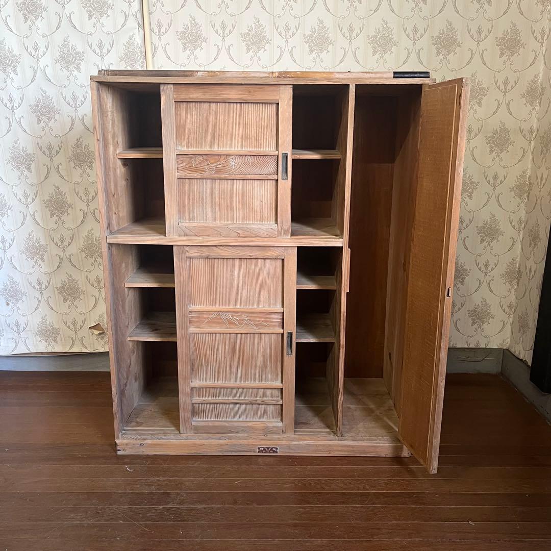 【アンティーク】木製 棚 チェスト 下駄箱 飾り棚 戸棚 古民家 古家具 古道具