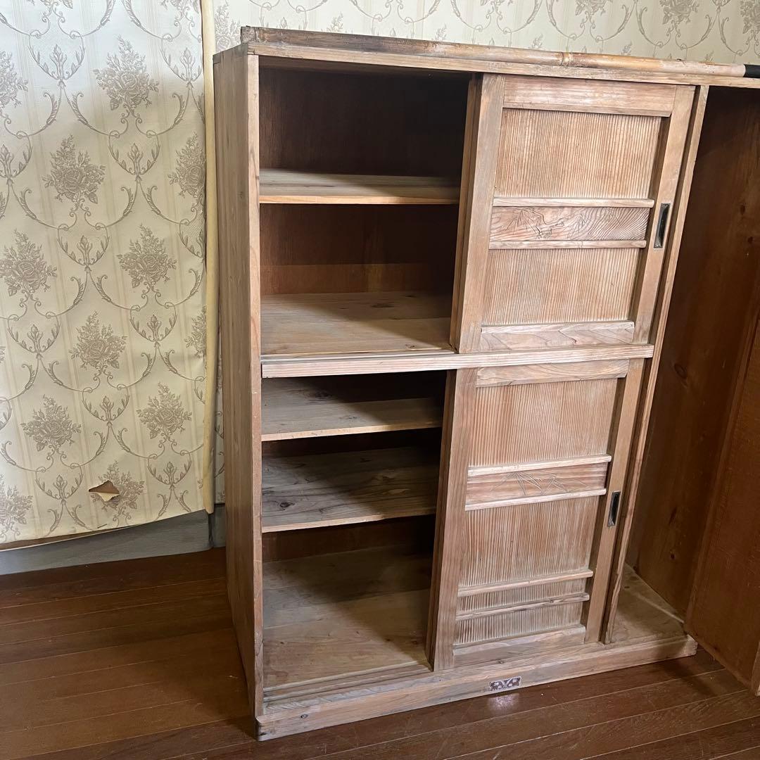 【アンティーク】木製 棚 チェスト 下駄箱 飾り棚 戸棚 古民家 古家具 古道具