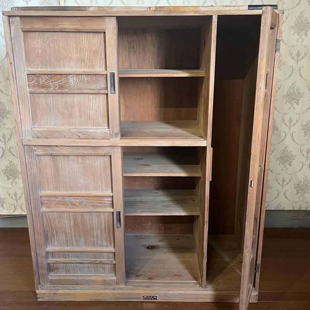 【アンティーク】木製 棚 チェスト 下駄箱 飾り棚 戸棚 古民家 古家具 古道具