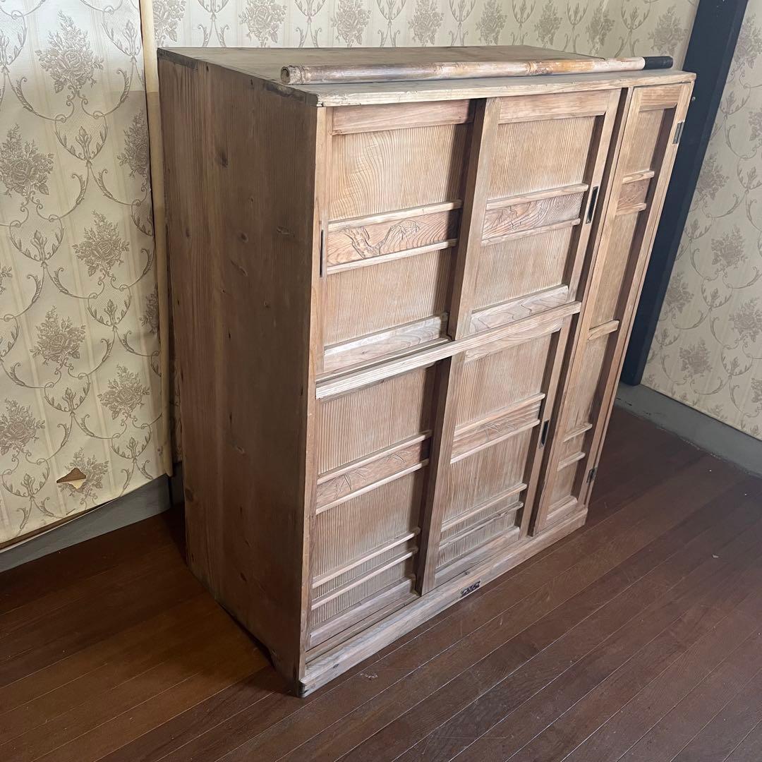 【アンティーク】木製 棚 チェスト 下駄箱 飾り棚 戸棚 古民家 古家具 古道具