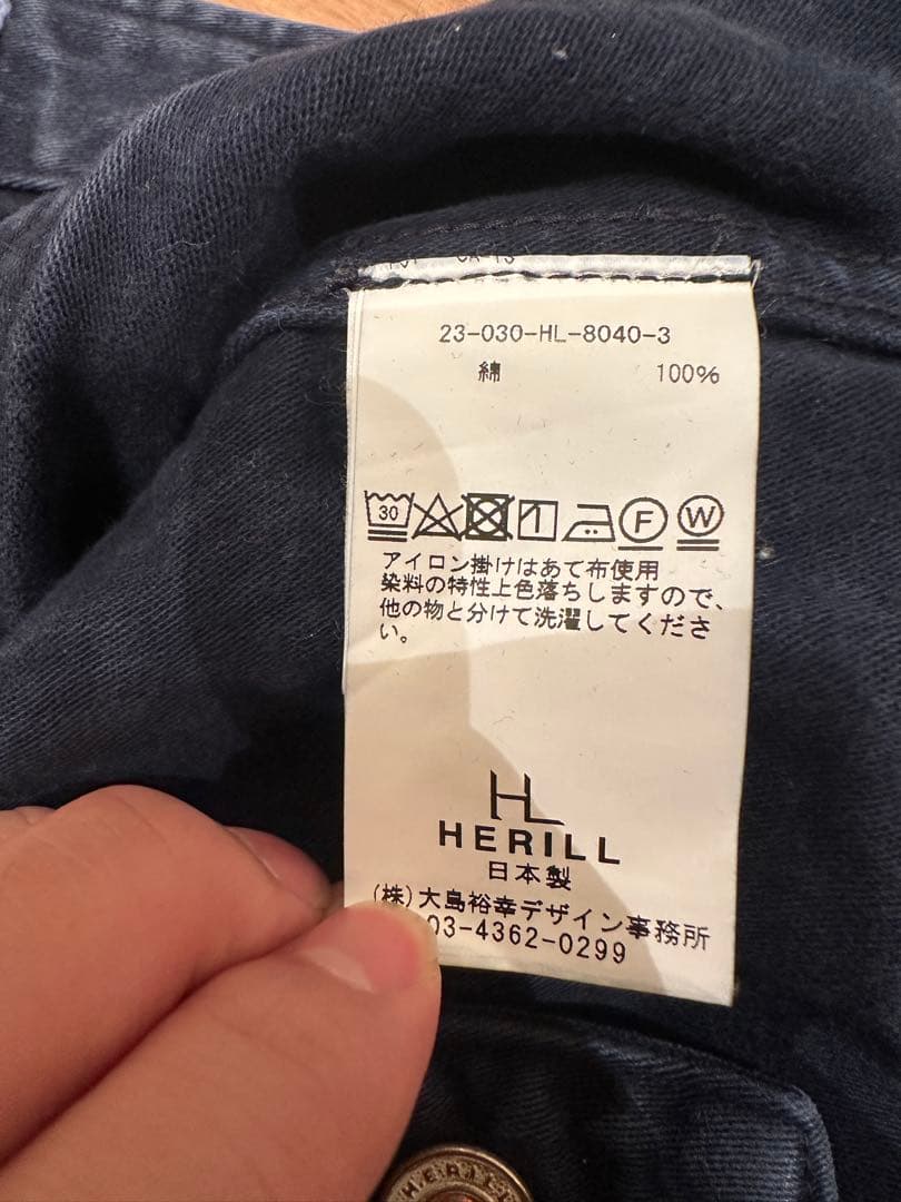 パンツ HERILL Backsatin Utilitypants Navy/2