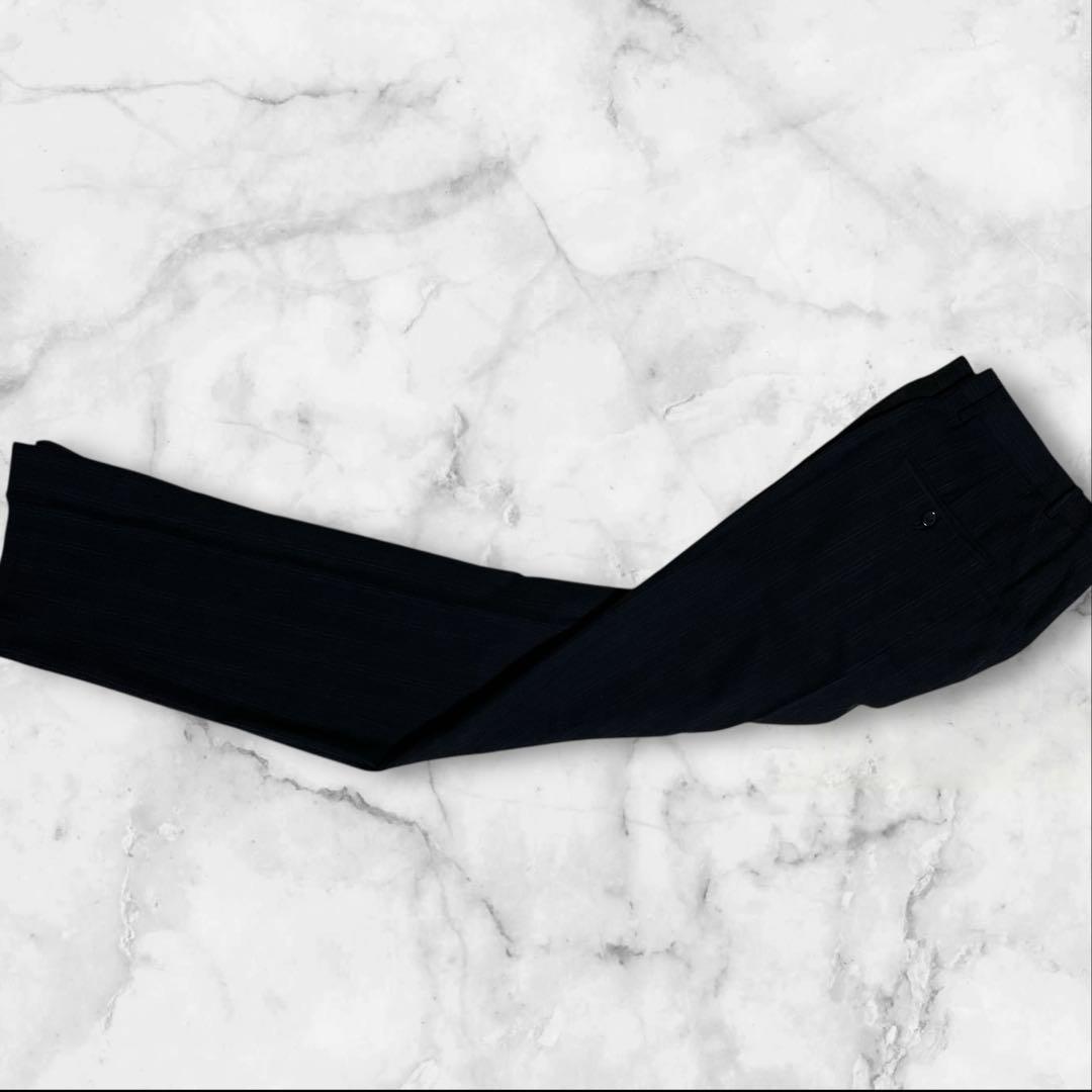 極美品☆希少☆エルメネジルドゼニア☆スーツセットアップ☆黒☆ストライプ☆52