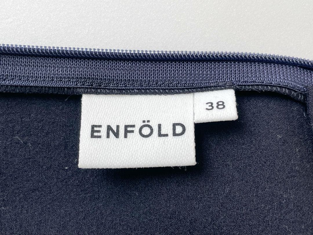 ENFOLD エンフォルド オールインワン サロペット ネイビー 紺 リボン