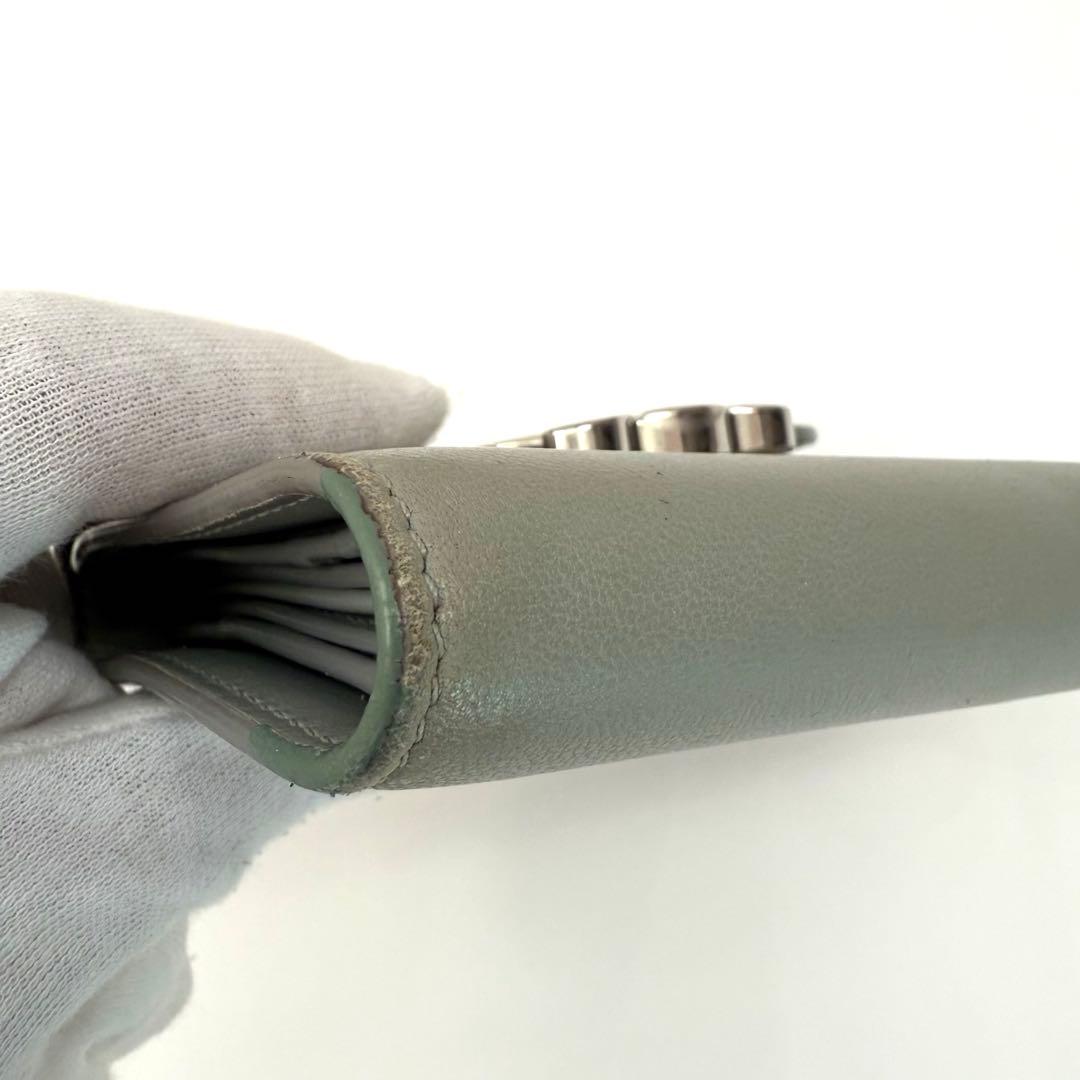 セリーヌCELINE トリオンフ スモールトリフォールド 3つ折り財布 グレー