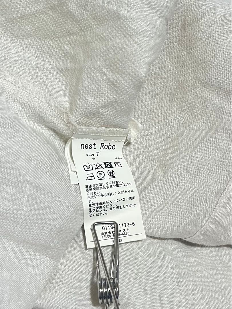 nestRobe リネン シャーリングネックワンピース