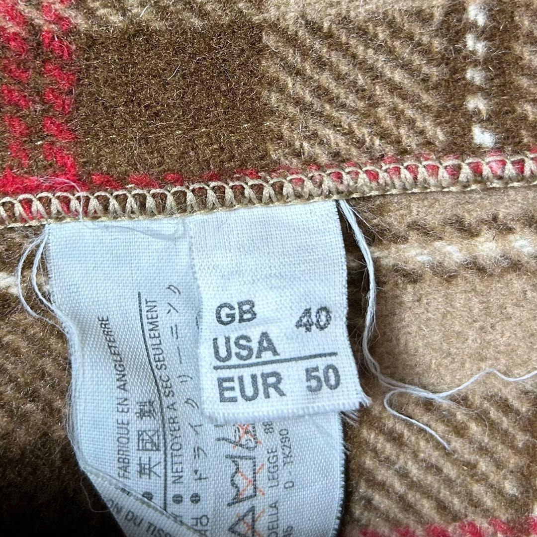 美品 グローバーオール ダッフルコート 英国製 チェック ウール US 40